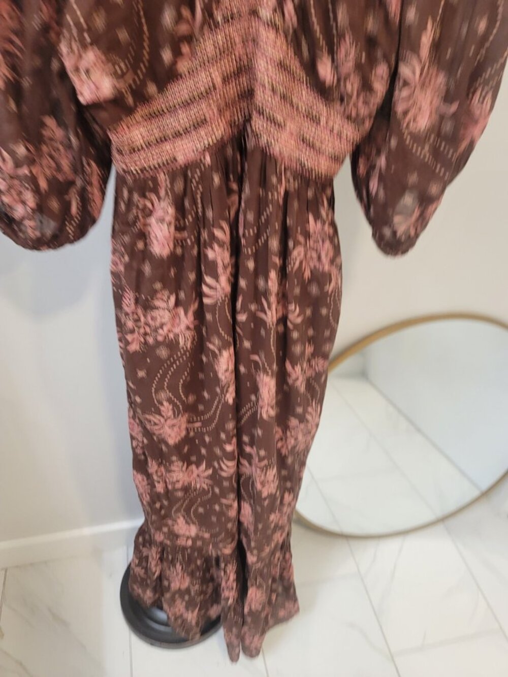 Free People Golden Hour Maxi Dress Size S Chocolate Brown - Picture 4 of 9